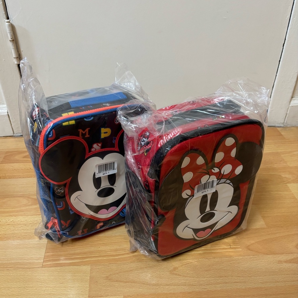 Set of 2 Mickey and Minnie Mouse Disney Lunch Boxes